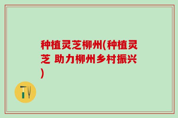 种植灵芝柳州(种植灵芝 助力柳州乡村振兴)
