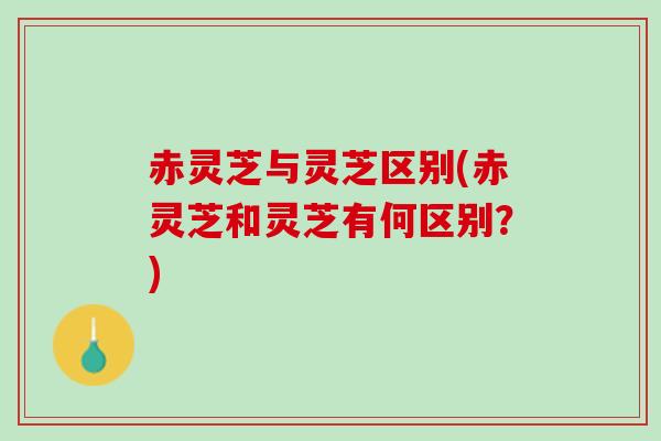 赤灵芝与灵芝区别(赤灵芝和灵芝有何区别？)