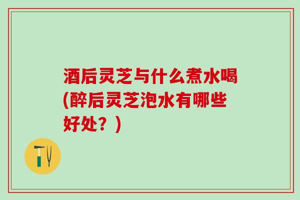 酒后灵芝与什么煮水喝(醉后灵芝泡水有哪些好处？)