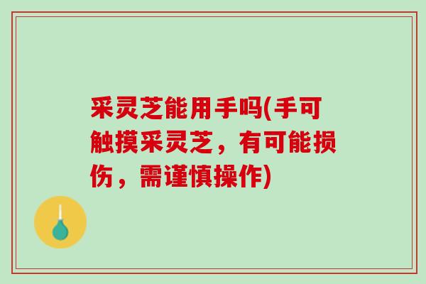 采灵芝能用手吗(手可触摸采灵芝，有可能损伤，需谨慎操作)