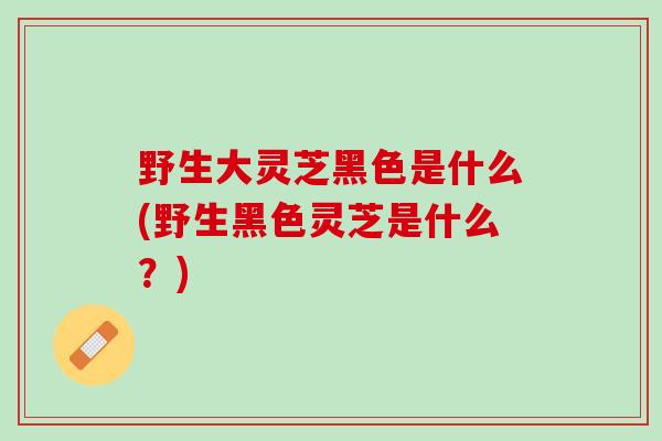 野生大灵芝黑色是什么(野生黑色灵芝是什么？)
