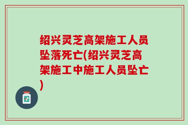 绍兴灵芝高架施工人员坠落死亡(绍兴灵芝高架施工中施工人员坠亡)