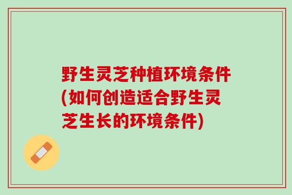 野生灵芝种植环境条件(如何创造适合野生灵芝生长的环境条件) 野生灵芝种植环境条件(如何创造适合野生灵芝生长的环境条件)