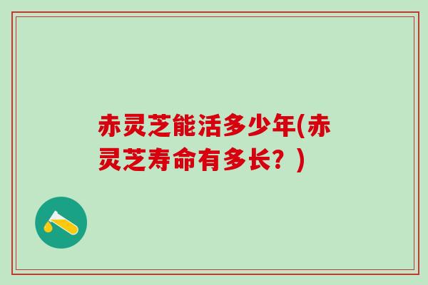 赤灵芝能活多少年(赤灵芝寿命有多长？)