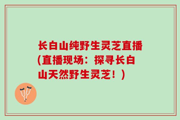 长白山纯野生灵芝直播(直播现场：探寻长白山天然野生灵芝！)