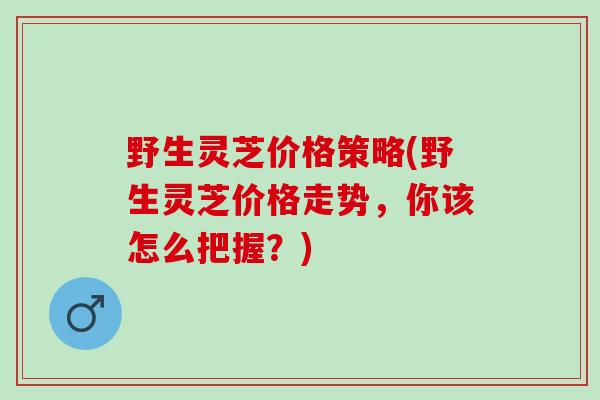 野生灵芝价格策略(野生灵芝价格走势，你该怎么把握？)
