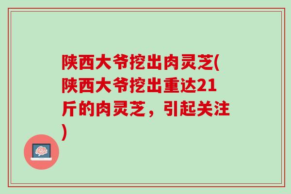 陕西大爷挖出肉灵芝(陕西大爷挖出重达21斤的肉灵芝，引起关注)