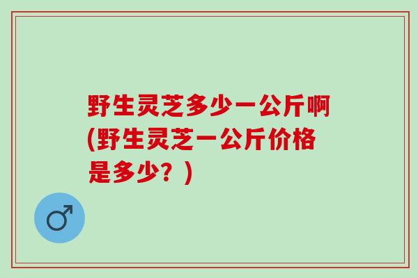 野生灵芝多少一公斤啊(野生灵芝一公斤价格是多少？)