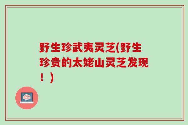 野生珍武夷灵芝(野生珍贵的太姥山灵芝发现！)