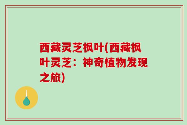西藏灵芝枫叶(西藏枫叶灵芝：神奇植物发现之旅)