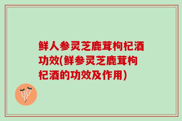 鲜人参灵芝鹿茸枸杞酒功效(鲜参灵芝鹿茸枸杞酒的功效及作用)