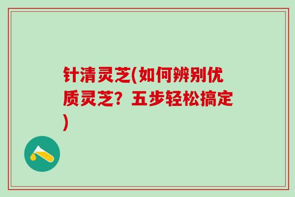 针清灵芝(如何辨别优质灵芝？五步轻松搞定)