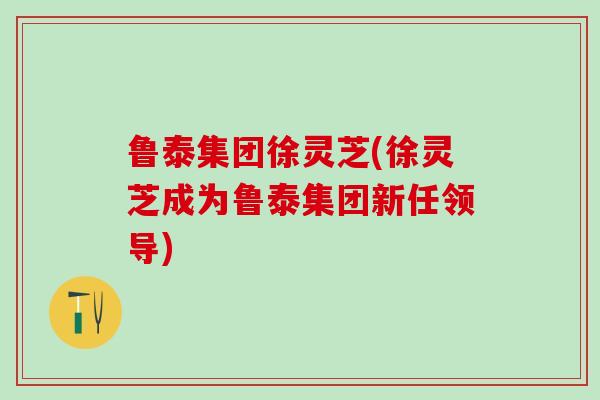 鲁泰集团徐灵芝(徐灵芝成为鲁泰集团新任领导)