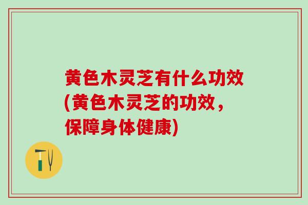 黄色木灵芝有什么功效(黄色木灵芝的功效，保障身体健康)