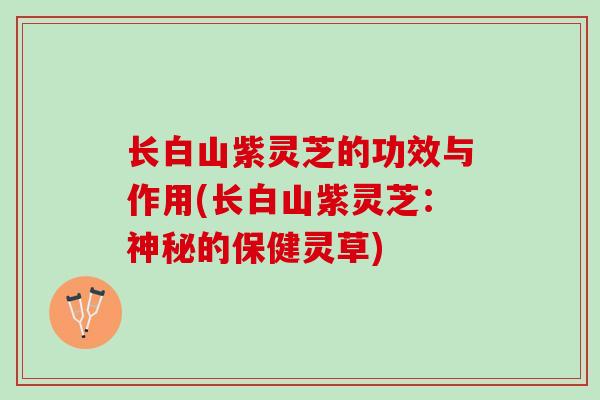 长白山紫灵芝的功效与作用(长白山紫灵芝：神秘的保健灵草)