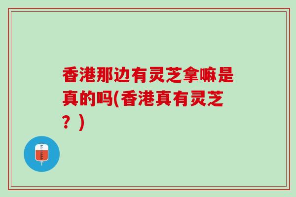 香港那边有灵芝拿嘛是真的吗(香港真有灵芝？)
