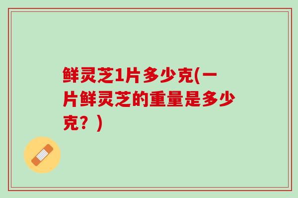 鲜灵芝1片多少克(一片鲜灵芝的重量是多少克？)