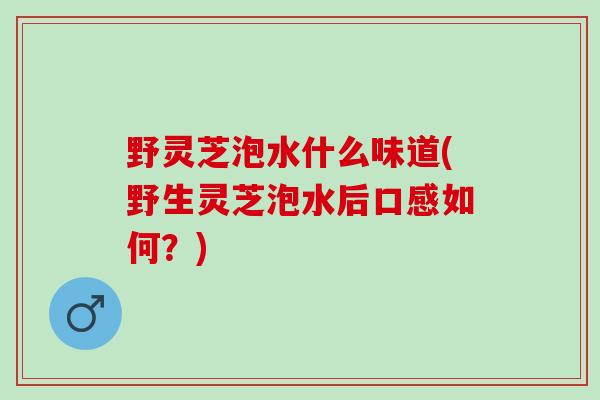 野灵芝泡水什么味道(野生灵芝泡水后口感如何？)
