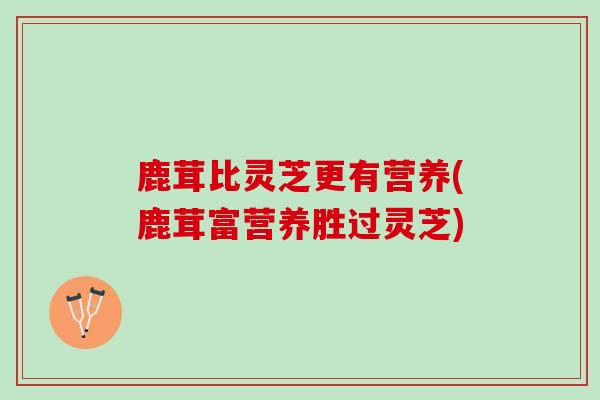 鹿茸比灵芝更有营养(鹿茸富营养胜过灵芝)