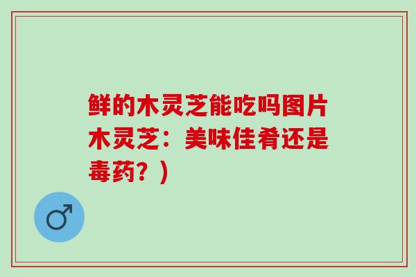 鲜的木灵芝能吃吗图片木灵芝：美味佳肴还是毒药？)
