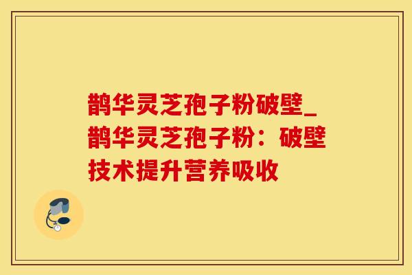 鹊华灵芝孢子粉破壁_鹊华灵芝孢子粉:破壁技术提升营养吸收 鹊华灵芝孢子粉破壁_鹊华灵芝孢子粉:破壁技术提升营养吸收