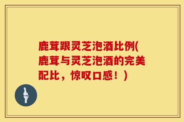 鹿茸跟灵芝泡酒比例(鹿茸与灵芝泡酒的完美配比，惊叹口感！)