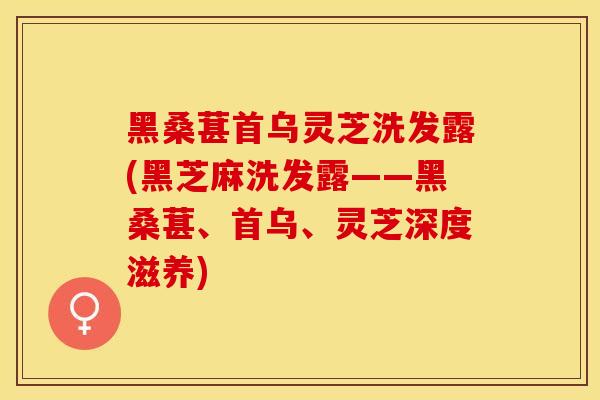 黑桑葚首乌灵芝洗发露(黑芝麻洗发露——黑桑葚、首乌、灵芝深度滋养)