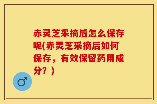 赤灵芝采摘后怎么保存呢(赤灵芝采摘后如何保存，有效保留药用成分？)