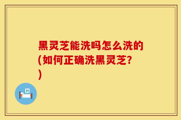 黑灵芝能洗吗怎么洗的(如何正确洗黑灵芝？)