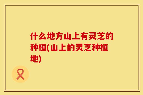 什么地方山上有灵芝的种植(山上的灵芝种植地)