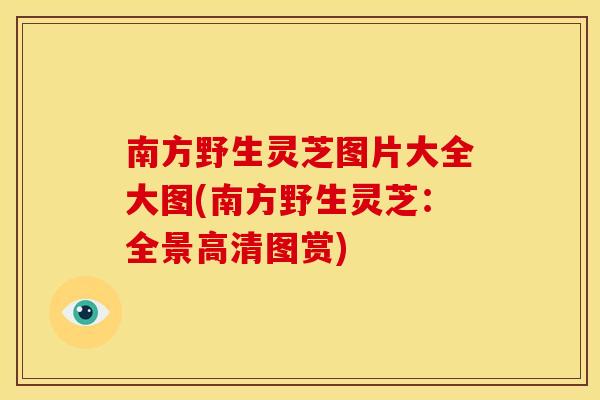 南方野生灵芝图片大全大图(南方野生灵芝：全景高清图赏)