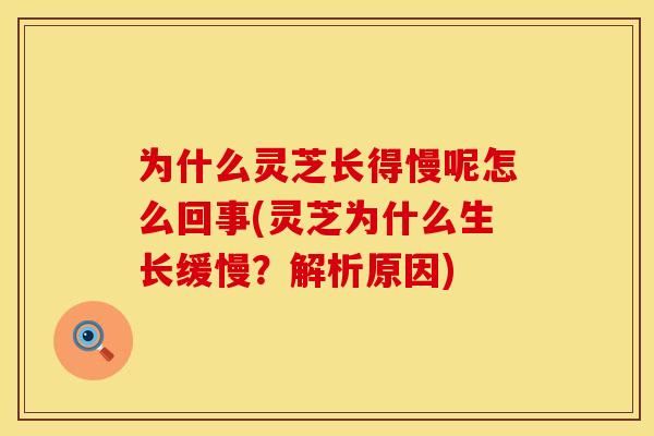 为什么灵芝长得慢呢怎么回事(灵芝为什么生长缓慢？解析原因)