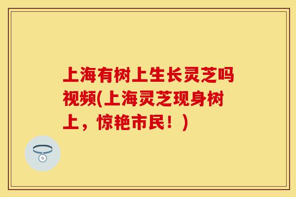 上海有树上生长灵芝吗视频(上海灵芝现身树上，惊艳市民！)
