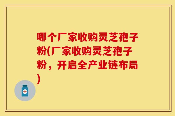 哪个厂家收购灵芝孢子粉(厂家收购灵芝孢子粉，开启全产业链布局)