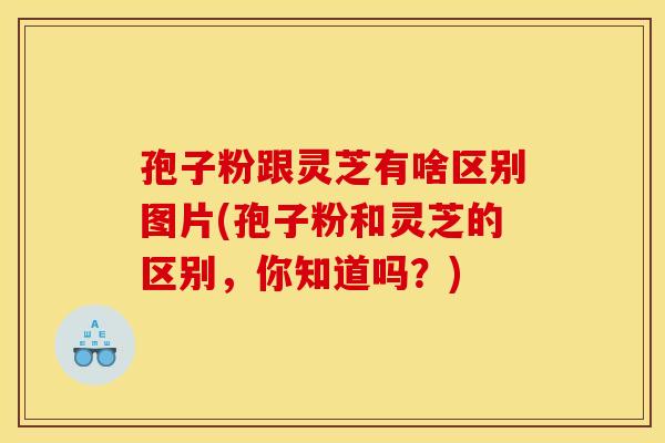 孢子粉跟灵芝有啥区别图片(孢子粉和灵芝的区别，你知道吗？)