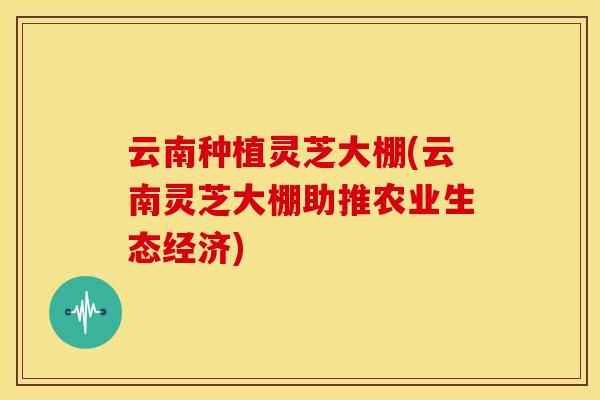 云南种植灵芝大棚(云南灵芝大棚助推农业生态经济)