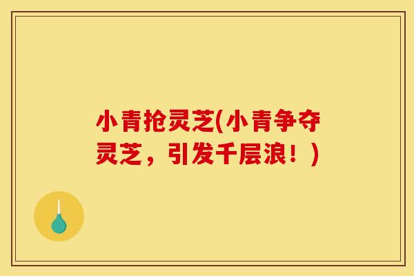 小青抢灵芝(小青争夺灵芝，引发千层浪！)