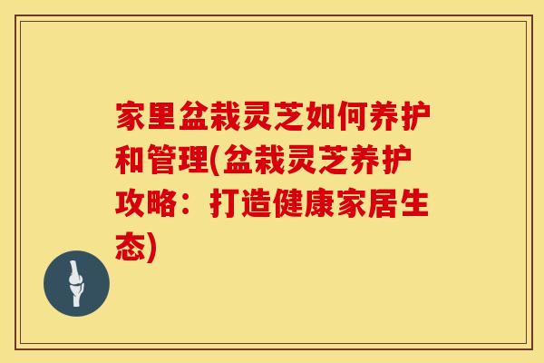 家里盆栽灵芝如何养护和管理(盆栽灵芝养护攻略：打造健康家居生态)