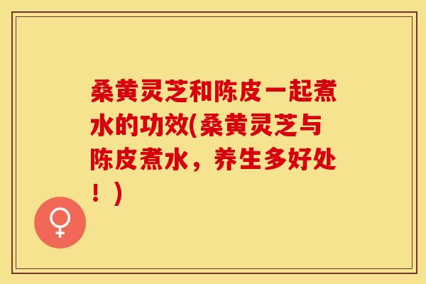 桑黄灵芝和陈皮一起煮水的功效(桑黄灵芝与陈皮煮水，养生多好处！)
