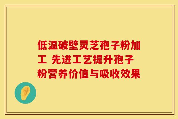 低温破壁灵芝孢子粉加工 先进工艺提升孢子粉营养价值与吸收效果
