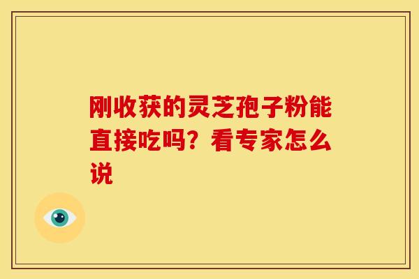 刚收获的灵芝孢子粉能直接吃吗？看专家怎么说