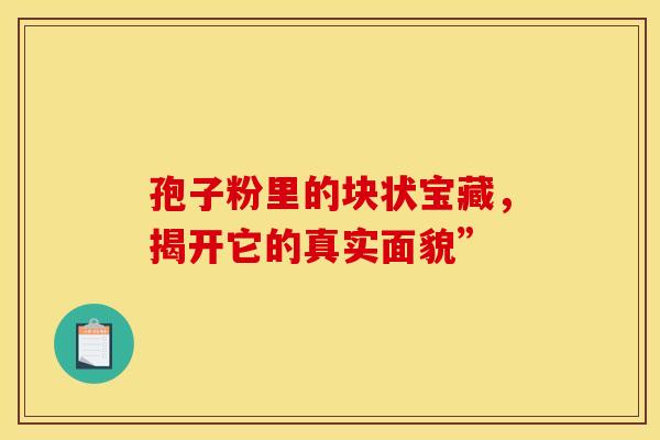 孢子粉里的块状宝藏，揭开它的真实面貌”