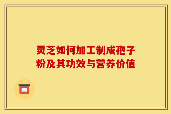 灵芝如何加工制成孢子粉及其功效与营养价值